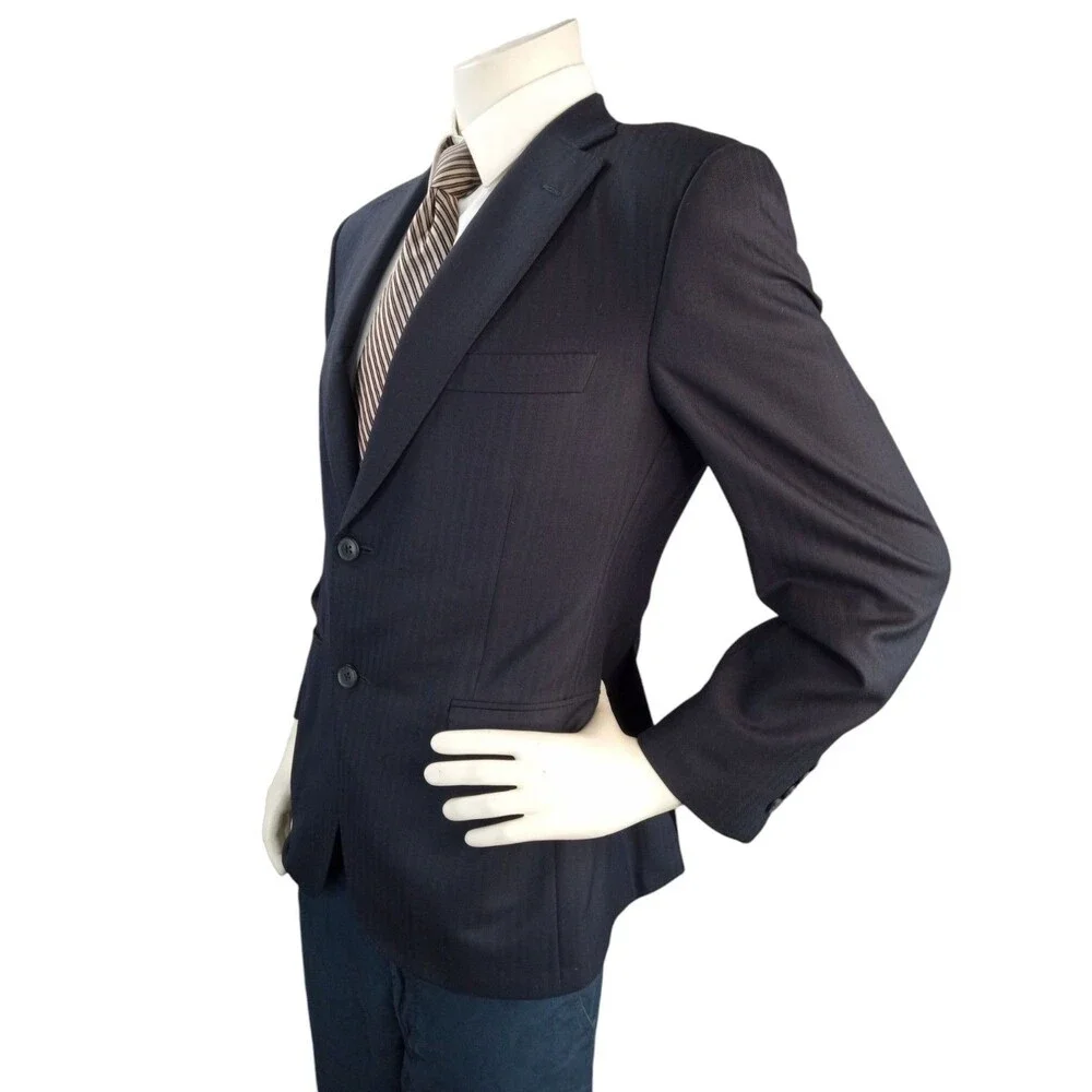 Paul Stuart Men's 39S Blazer Subtle Herringbone Wool Cashmere Blend Suit Jacket